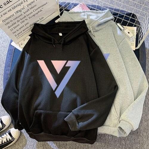 Kpop K-pop K Pop SEVENTEEN 17 Sweatshirt Pullovers Women Long Sleeve Harajuku Streetwear Hoodie Femlae Korean Style Hoody Tops