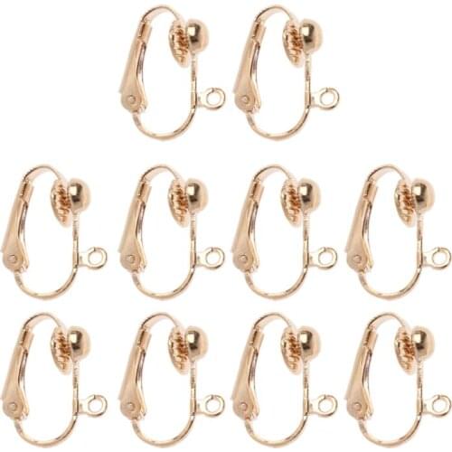 10Pcs Clip-on Earring Converter with Easy Open Loop No Pierce Ear Jewelry Making