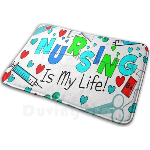 Nursing Is My Life Mat Rug Carpet Anti-Slip Floor Mats Bedroom Nurse Registered Nurse Practical Nurse Icu Nurse Student Nurse