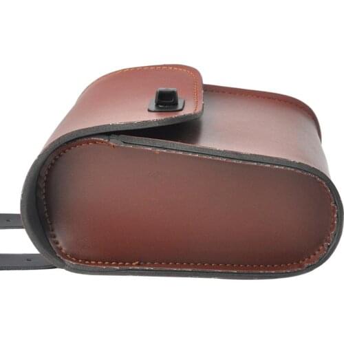 For Honda Suzuki Sportster XL 883 XL1200 Black PU Leather Saddle Bag Motorcycle Luggage Left+Right Side Tool Bag