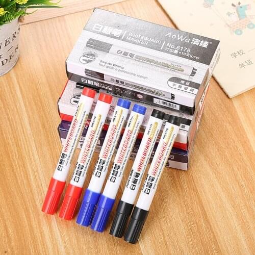 100pcs/set White Board Pen Easy To Wipe Durable Quick Dry Water-based Marker Pen Repeated Writing Board Whiteboard Pen Wholesale