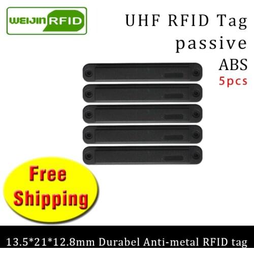 UHF RFID metal tag 915mhz 868mhz EPC H3 135*21*12.8mm 5pcs free shipping durable ABS storing cage smart card passive RFID tags