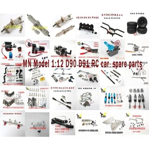 MN Model 1:12 D90 D91 RC car upgrade metal parts motor servo arm gear drive shaft shock absorder pull rod axle bumper tires etc