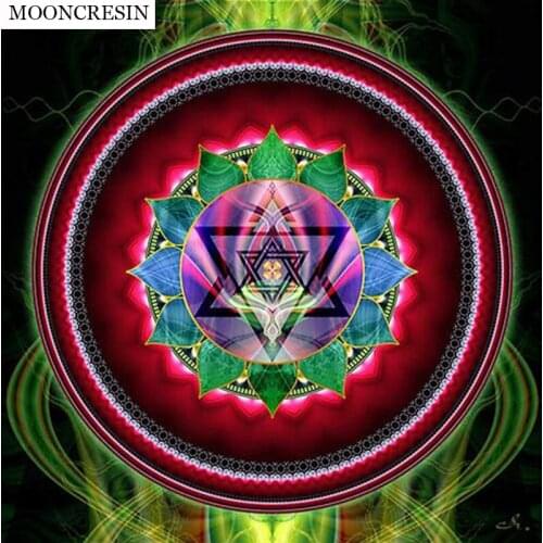 MOONCRESIN Full Square Diamond Embroidery Cross Stitch 5D Diy Diamond Painting Flowers Mandala Mosaic Pattern Needlework Decor