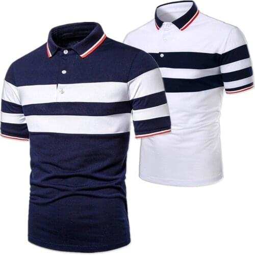 Men Polo Men Shirt Short Sleeve Polo Shirt Contrast Color Polo New Clothing Summer Streetwear Fashion Men Tops -40