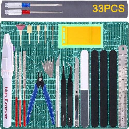 26/33/36 Pcs Model Making Tool Combination Military Hobby Model DIY Accessories Grinding Cutting and Polishing Tool Set