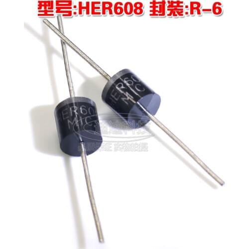 New HER608 R-6 Fast Recovery Rectifier Diode Output 1000V 6A R6 Straight