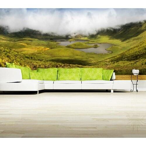 Papel de parede, Scenery Lake Island Fog Canyon Nature wallpapers,restaurant living room tv wall bedroom custom 3d mural