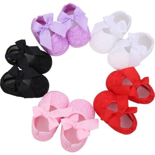 First Walkers Baby shoes baby girl soft shoes soft comfortable bottom non-slip fashion bow shoes 2019