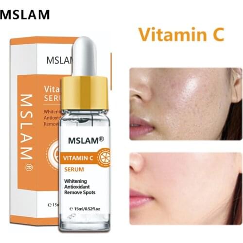 MSLAM Vitamin C Whitening Serum Remove Spots Fade Freckle Anti Wrinkle Improve Dark Skin Anti Oxidation Face Skin Care 15ml