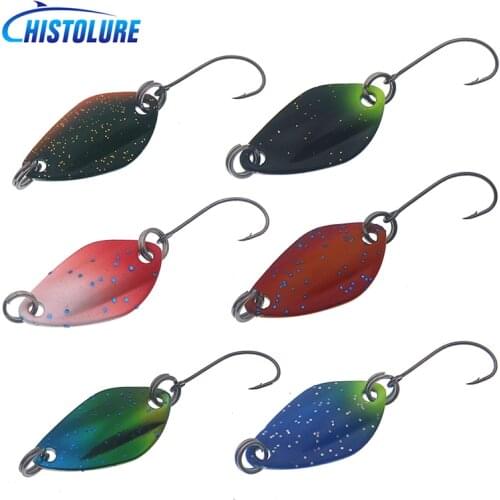 HISTOLURE 6Pcs/lot Fishing Lure Colorful Spoon Bait 2.2g 25mm Metal Spoon Fishing Lure For Trout Single Hook