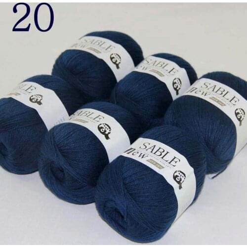 Sale 6*50gr Super Soft Pure Sable Cashmere Wrap Shawls Hand Knit Wool Crochet Yarn SteelBlue 243-20-6