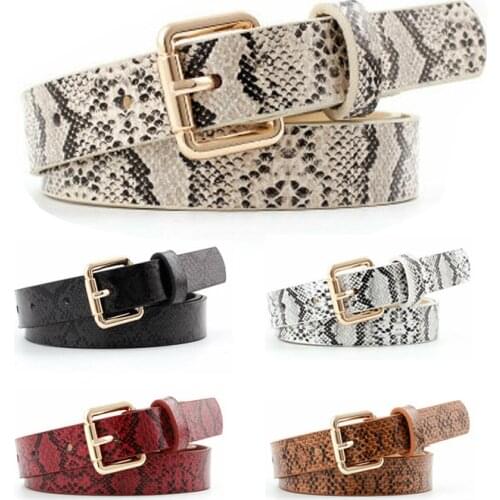 2019 Men Women Snake Print Waist Belt Leather Pin Buckle Belts Ladies Casual Accessories Gifts Fashion New Hot Belts