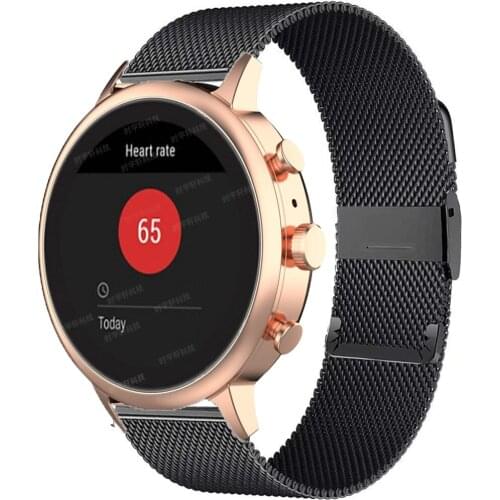 Black Wrist Strap for Fossil Q Venture Watch Band 18mm Quick Release Bands for Fossil Q Gen 3 HR Womens Charter HR Gen 4 Sport