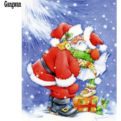 Christmas gift 5D DIY cross stitch Snowman and kids rhinestone embroidery painting 3D painting Diamond mosaic cartoon home decor