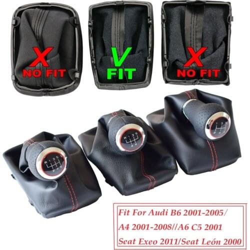 For Audi A4(2001-2008)B6(2001-2005)A6 C5 (2001)For Seat Exeo(2011)Leon(2000) Gear shift knob head boot Gaitor cover frame