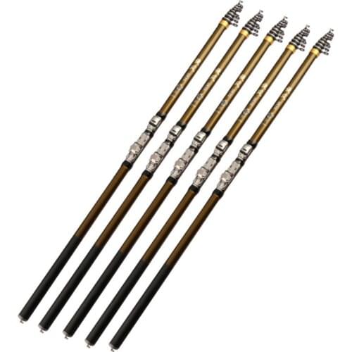 High carbon 3.6M 4.5M 5.4M 6.3M fishing rod rotating portable telescopic rotating rod ultra light rock fishing rod fishing gear