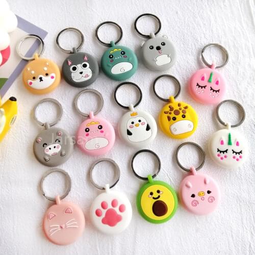 Cute For Airtag Protective Sleeve For Airtag case Locator Tracker Anti-lost Device Keychain Protective Sleeve