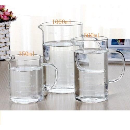 350ml, 500ml, 1000ml Heat-resistant Glass Measuring Cup Household Milk Coffee Juice Sharing Utensil Baking Liquid Powder Measure