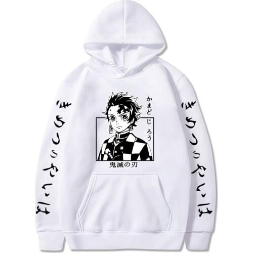 Demon Slayer Kamado Tanjirou Japan Anime Hoodies Unisex Funny Cartoon Kimetsu No Yaiba Graphic Harajuku Caual Winter Sweatshirt
