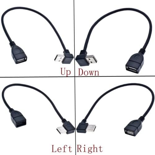 USB 2.0 A Male to Female 90 Angled Extension Adaptor cable USB2.0 right/left/down/up cord Adapter cable hot sale high quality