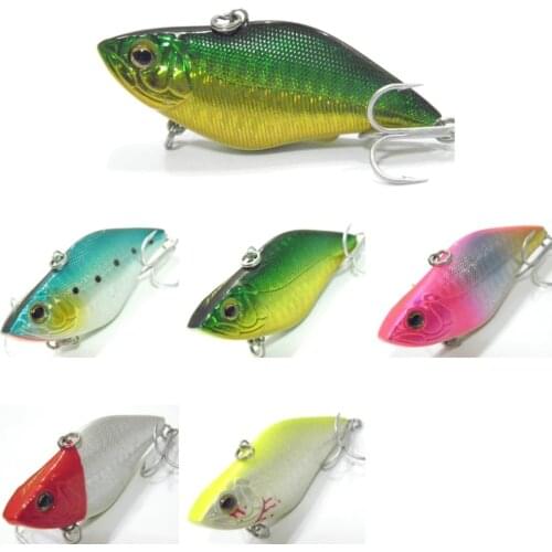 WLure 7cm 14.2g Flat VIB High Frequency in Water 5 Colors Mustad Fishing Treble Hooks Brand New Box Sinking Fishing Bait L101