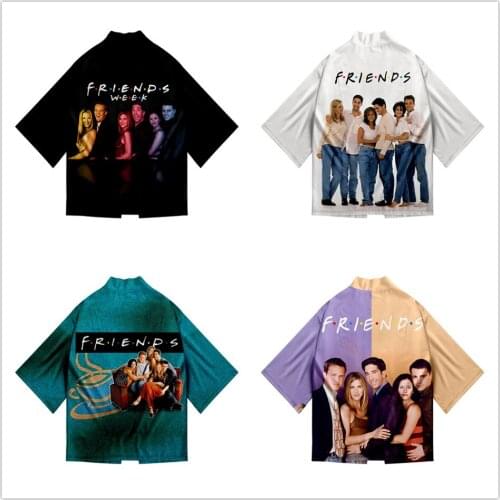 Friends 3d Printed Japanese Kimono Haori Yukata Anime Cosplay Women/Men TV Show I'll Be There for You Costume Jacket Streetwear