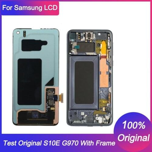 Test Original For Samsung Galaxy S10E G970F G970U G970W G970N LCD with frame Touch Screen Display Digitize Assembly Replacement