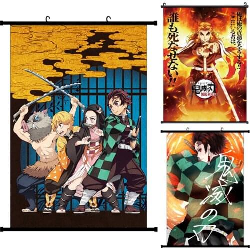 Anime Kimetsu no Yaiba the Movie: Mugen Train Cosplay Poster Rengoku Kyoujurou Vintage Posters Wall Art Retro Poster For Home