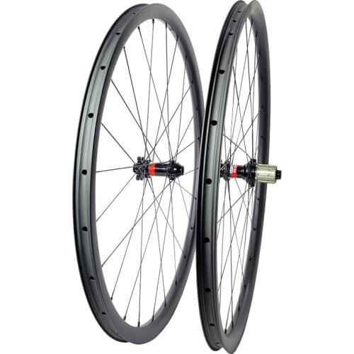 1293g 29in 28mm width asymmetric hookless straight pull carbon wheelset Novatec D411SB D412SB 6-bolt center lock HG XD race bike