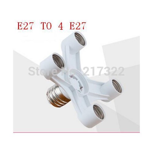 E27 untuk 4 kepala E27 dasar lampu Cahaya Lampu Umbi Adapter Converter E27 Lampu Adapter dudukan lampu Bebas Biaya Kirim
