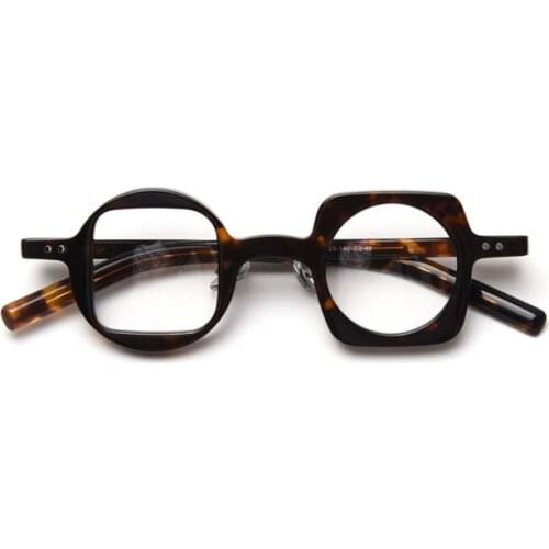 Personality Handmade Optical Glasses Round Square Acetate Eyewear Vintage Celebrity Eyeglasses Myopia Trendy Spectacles