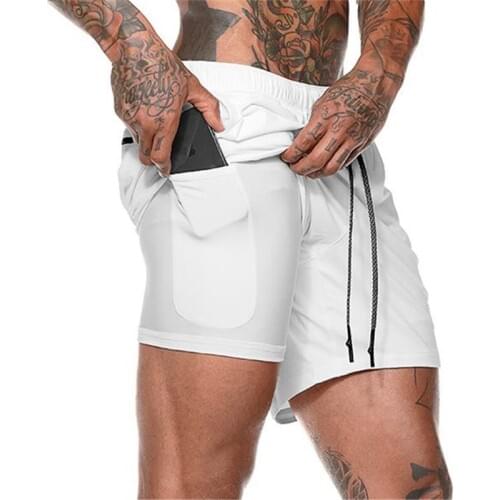 Double Layer Mens Swimwear Swim Beach Board Shorts Plus Size Summer Swimming Trunks With Pouch Breathable Bathing Suit 2020