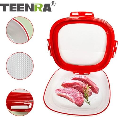 TEENRA Food Plastic Preservation Tray Creative Magic Elastic Food Organizer Vacuum Seal Tray Food Vegetable Storage Container
