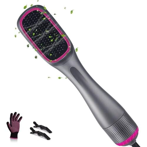 Electric Professional 3 In 1 Funct Ion Hot Air Brush Hair Dryer Blow Comb Straightener Dropshipping 2021 Best Selling Products