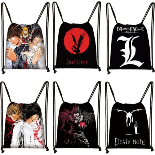 Anime Death Note Shinigami Ryuk Backpack Women Travel Bags Girls Daypack Japanese Manga Light Yagami L Drawstring Bag Bookbag