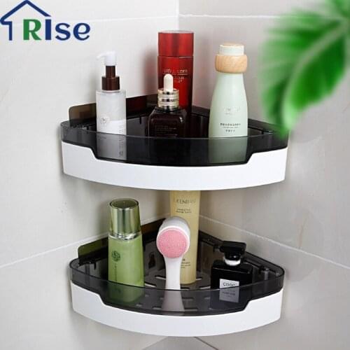Corner Bathroom Shelf Shampoo Storage Rack Holder Organizer Kitchen Seasoning Rack Wall-mounted Home Decor Bathroom Accessories