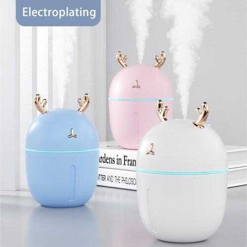 ELOOLE 300ML USB Humidifier Cute Deer Cool Mist Aroma Air Oil Diffuser With LED Lamp Fogger Humidificador For Home Car Office