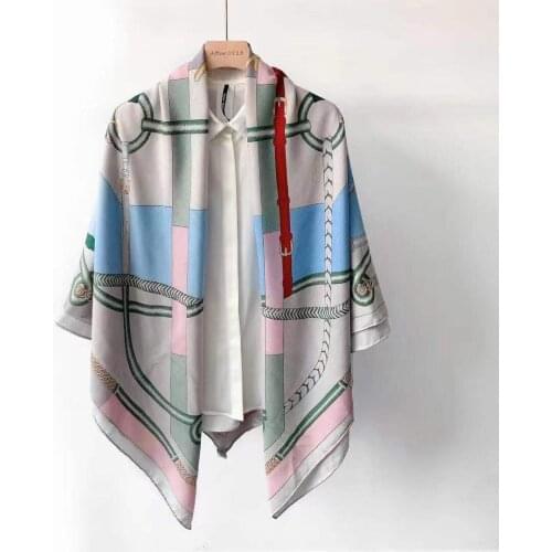 2021 new arrival autumn spring classic chain140*140 cm colorful scarf 65% cashmere 35% silk scarf wrap for women lady girl