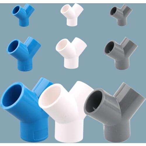 1pc 20 25 32 40 50mm PVC Y 3-Way Connector Garden Irrigation Connector Aquarium Fish Tank Pipe Tube Adapter
