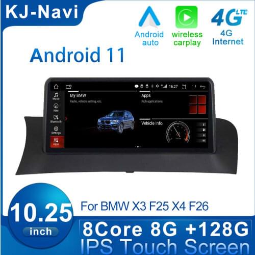Navigation GPS 10.25'' screen 6+128G WIFI 4G Car Multimedia Player for BMW X3 F25 X4 F26 Head Unit Touch Screen CIC NBT System