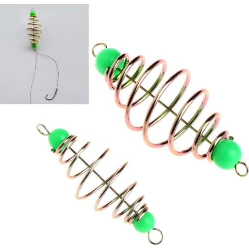 10 Pcs/Set Fishing Bait Spring Lure Inline Hanging Tackle Stainless Steel Feeder