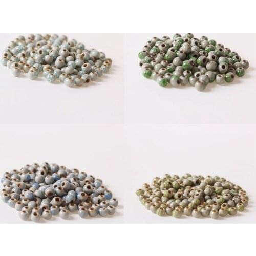 100 PCS 6mm Fashion Ceramic Beads DIY 2.7mm Hole Beads 4 Colors Handmade Porcelain Beads For Jewelry Making
