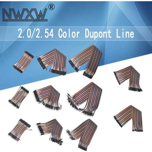 2pcs 2.54 40P Color DuPont Line Rehearsal Line Double Head Female to Female Male to Male Male to Female 10/20/30CM