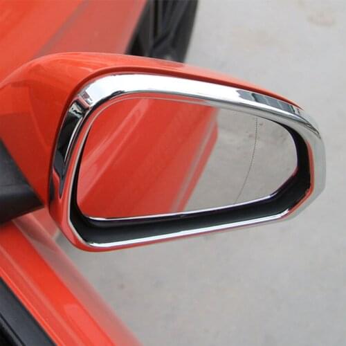 YAQUICKA For Ford Mustang 2015 2016 2017 2pcs Car Exterior Rearview Miror Frame Bezel Styling Mouldings Decals Accessory ABS