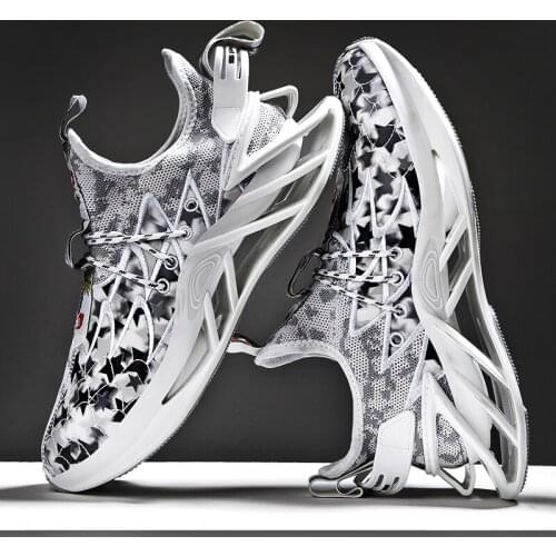 2021Breathable Fashion Running Shoes for Men Blades Flying Woven Tide Shoes Height Increasing Cushioning Mens Sneakers Hot Sell