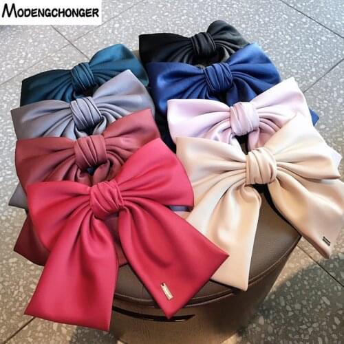 2021 High Quality Barrette Bow Simple Horsetail Clip Fabric Satin Hairpin Spring Clips for Women Girls Fashion Hair Accessories