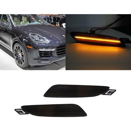 2x Error Free Amber Front Smoke Led Side Marker Lights For Porsche Cayenne 958 Gen 2015 2016 2017 2018