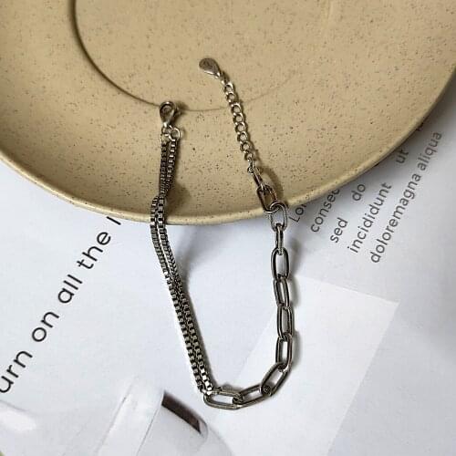 925 Sterling Silver Chain Stitching Bracelet Female Fashion Retro Temperament Simple All-match Jewelry Accessories