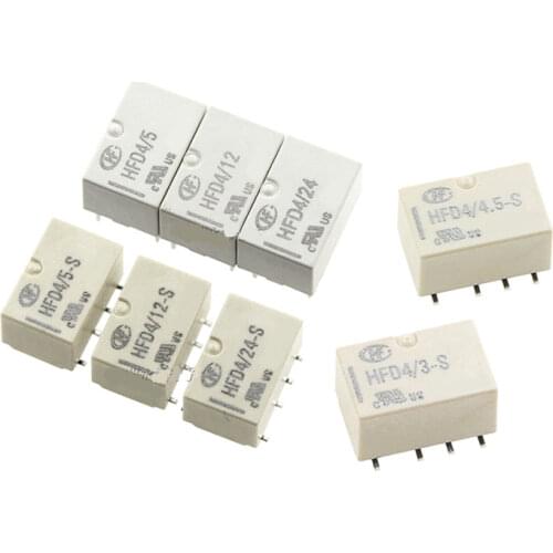 Free shipping 20PCS Hot Sale HFD4 / 5 HFD4-5VDC monostable two sets of conversion 8 feet 0.5A125VAC